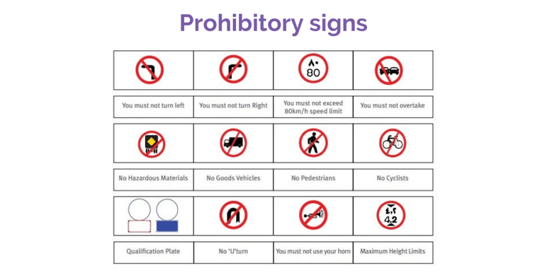 Prohibitory signs in Dubai