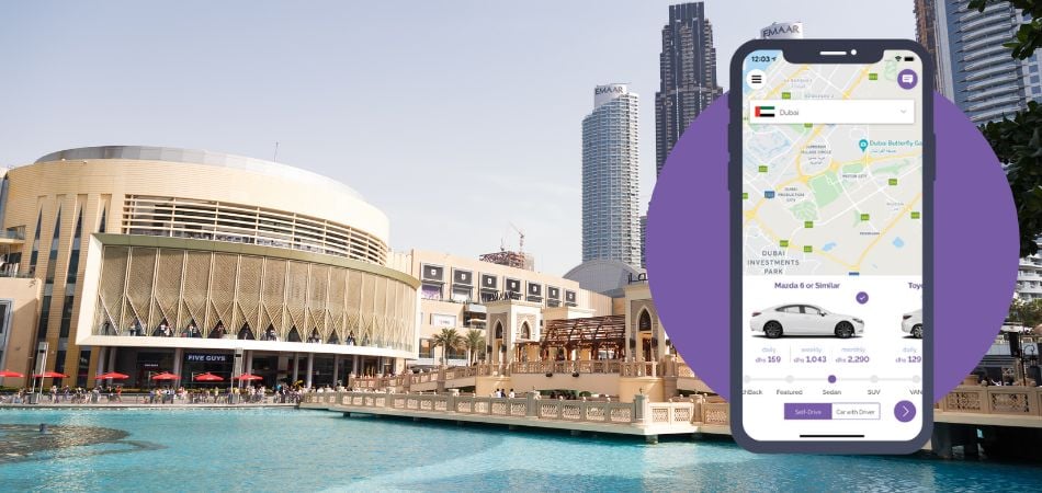 chose your vehicle at Dubai mall through eZhire app